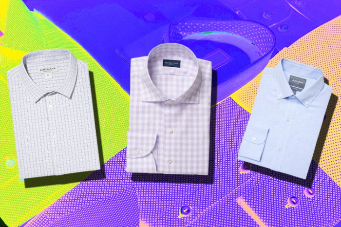 Wrinkle free men's dress shirts slim fit