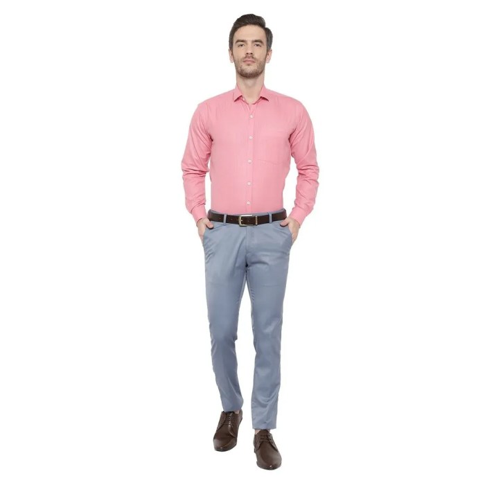 Mens slim fit pink dress shirt