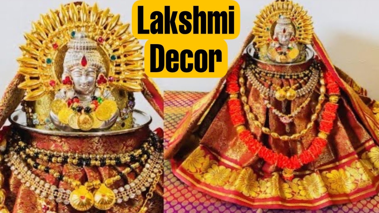 How to decorate Varalakshmi Idol at home  Varalakshmi pooja decoration