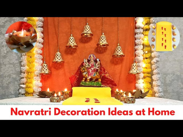 Navratri Decoration Ideas at Home  Easy backdrop decoration  Navratri  Special