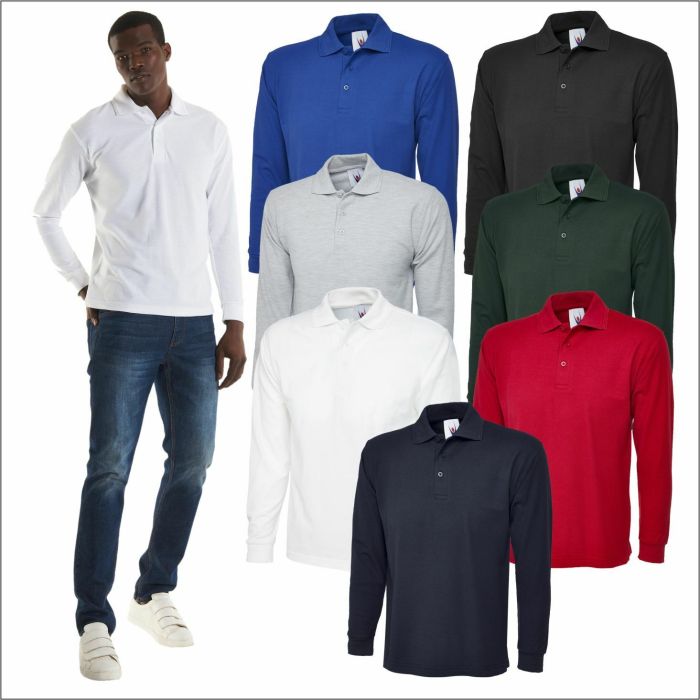 Mens long sleeve dress polo shirts